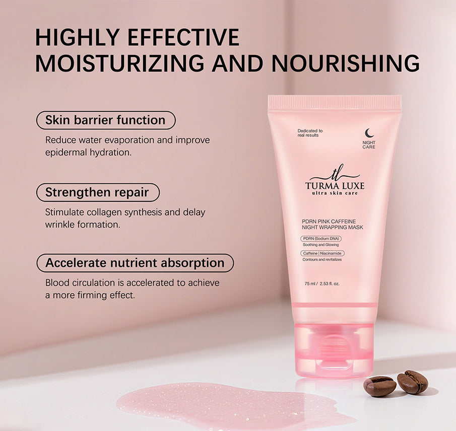 Turma Luxe Wrapping Mask PDRN Caffeine Overnight Peel Off Facial Mask