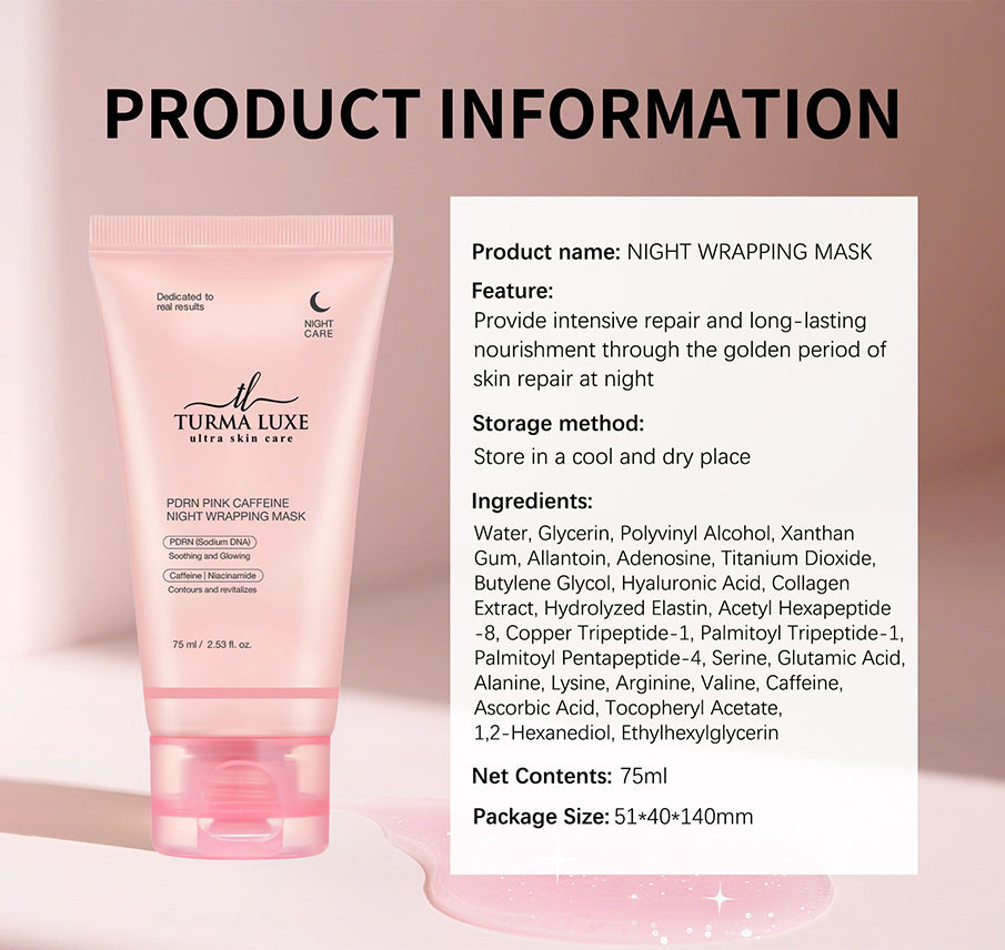 Turma Luxe Wrapping Mask PDRN Caffeine Overnight Peel Off Facial Mask