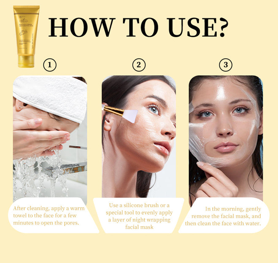 Turma Luxe Kojic Acid Turmeric Overnight Wrapping Peel Off Mask, Night Facial Treatment